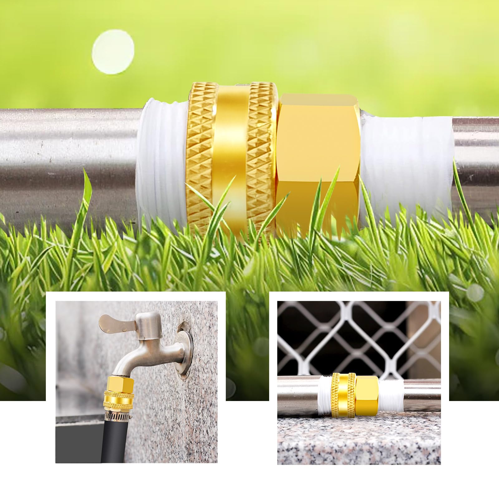 LitOrange hose adapter in use for watering plants