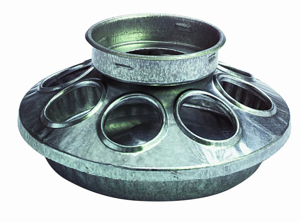 Little Giant Baby Chick Feeder Base in silver metal design