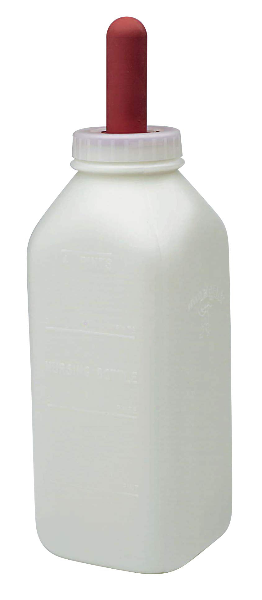 Little Giant Calf Bottle 2 Quart front view with screw nipple