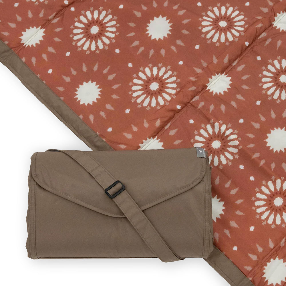 Little Unicorn 5'x5' picnic blanket in Sun Baked colour, folded
