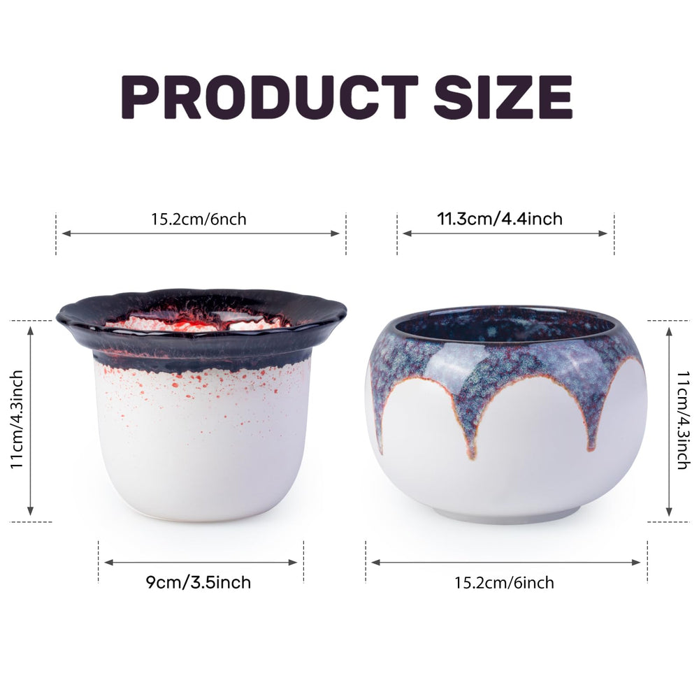 LITUDISO Self Watering African Violet Pot 6 Inch Gradient Red with saucer
