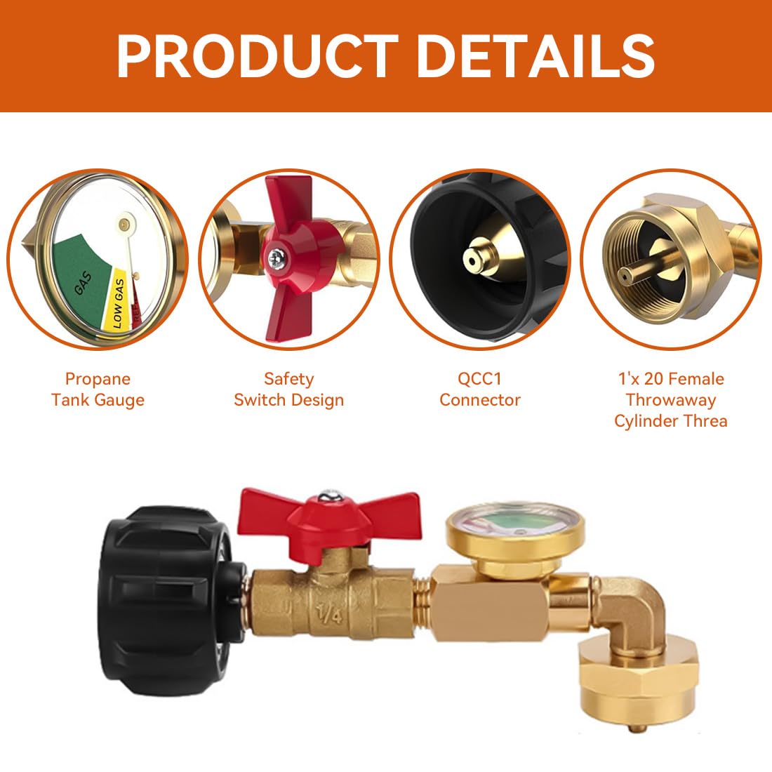 liucocotos propane refill adapter with Teflon tape and propane bottle cap