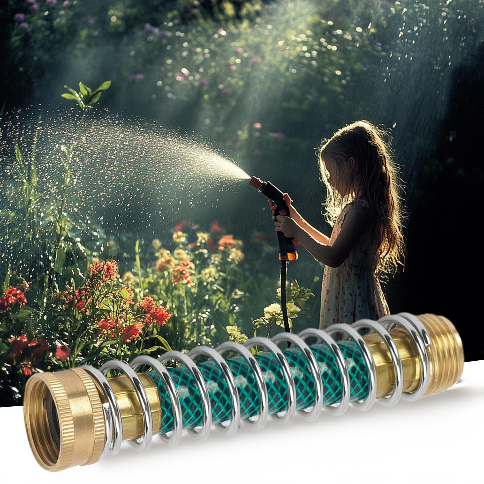 LIULO TOOL Garden Hose Protector, close-up of brass material