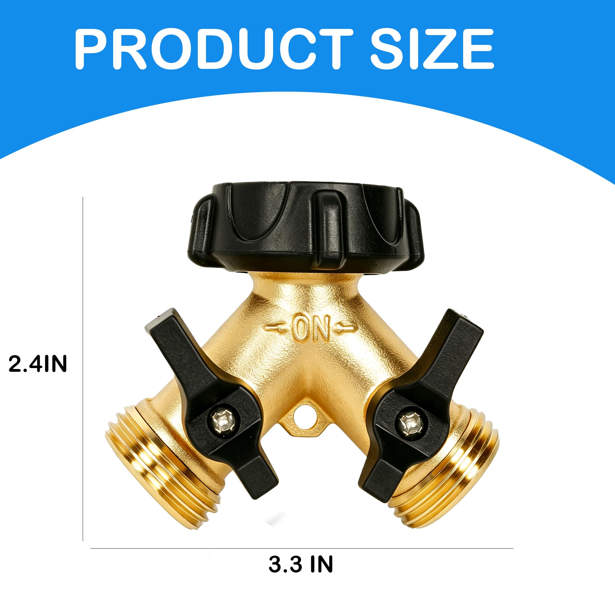 LIULO TOOL Garden Hose Splitter attached to faucet with hoses
