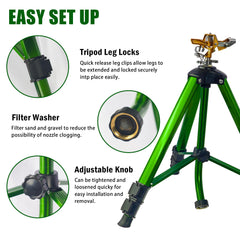 LIULO TOOL Impact Sprinkler in a garden setting