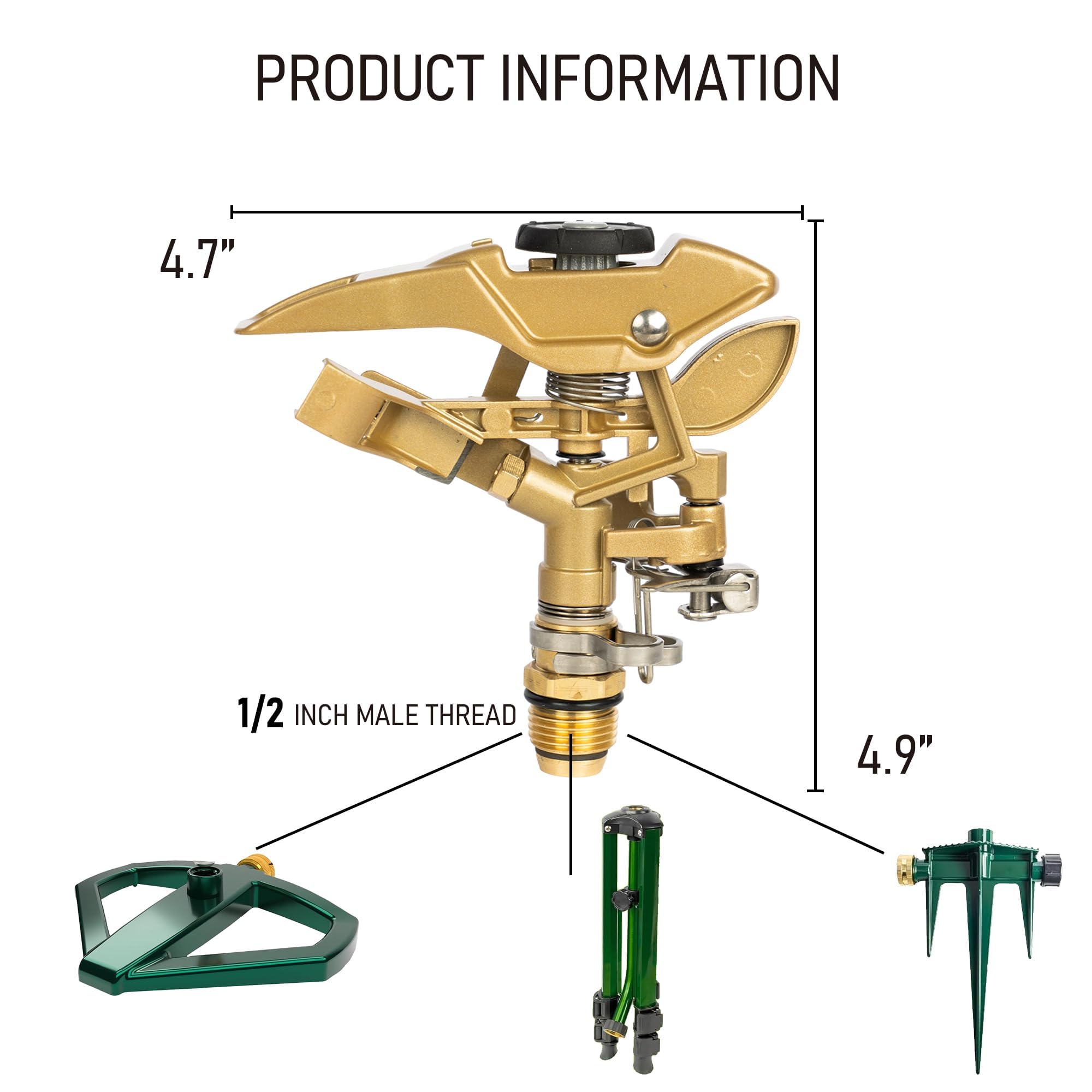 LIULO TOOL impact sprinkler in use watering lawn area