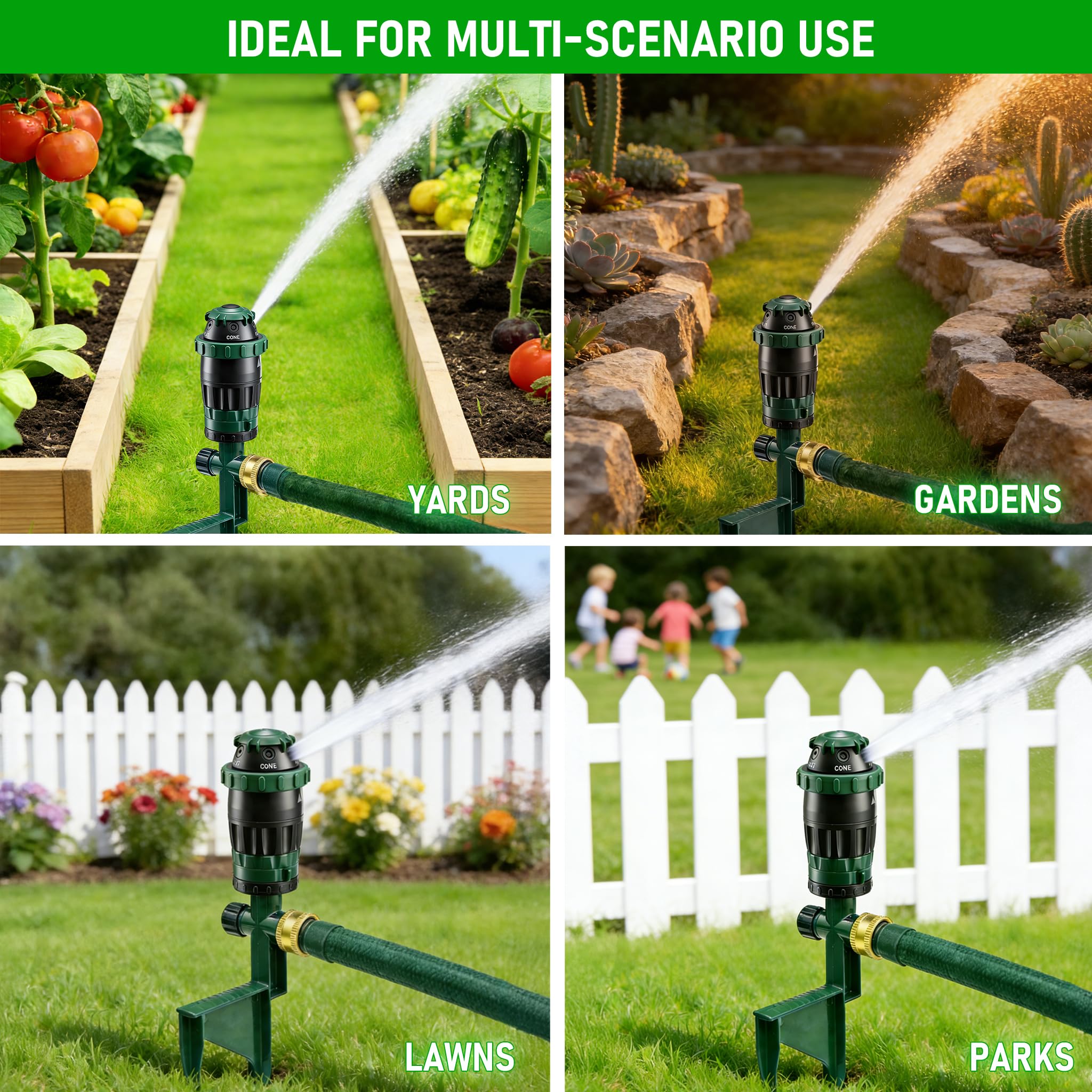 LIULO TOOL Sprinkler Showing Universal Hose Fit