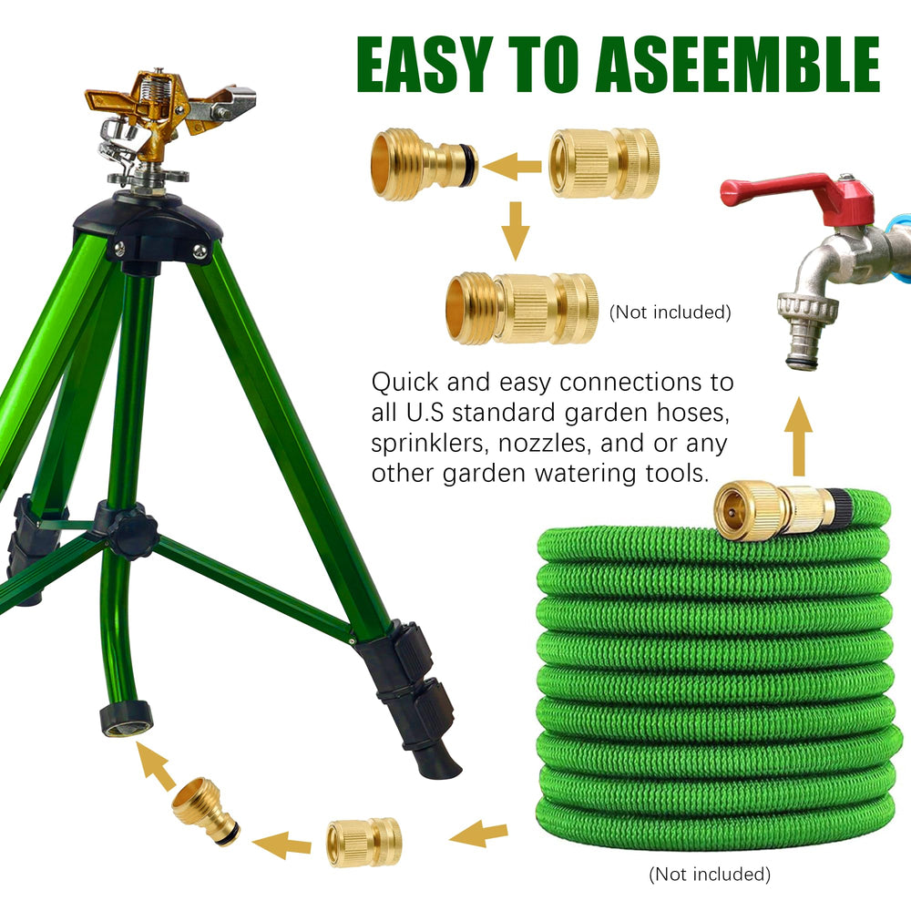 LIULO TOOL Tripod Sprinkler showing quick-release leg clips