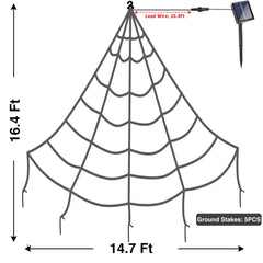 Liveasily Halloween Spider Web Lights displayed at night glowing purple