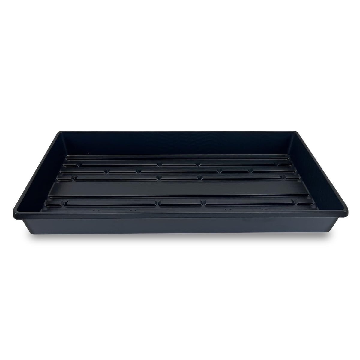 Living Whole Foods 5 pack black plastic growing trays front view