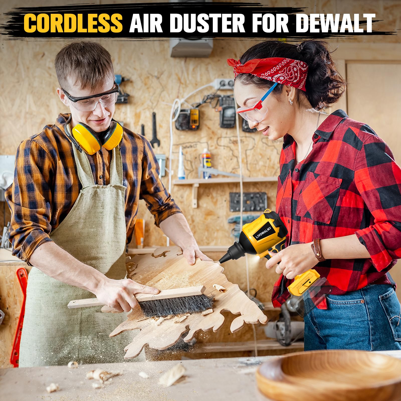 LIVOWALNY Cordless Dust Blower user manual and accessories