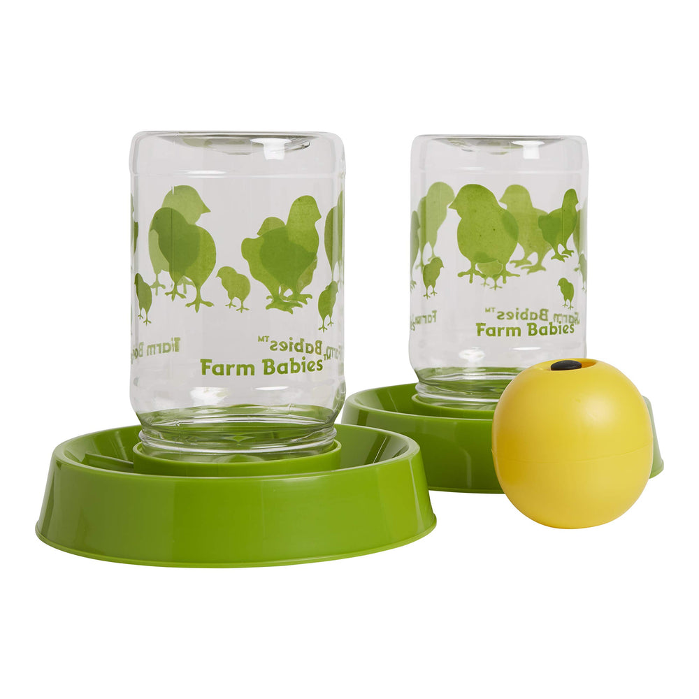Lixit Baby Chick Feeder and Waterer Pack of 2, Green