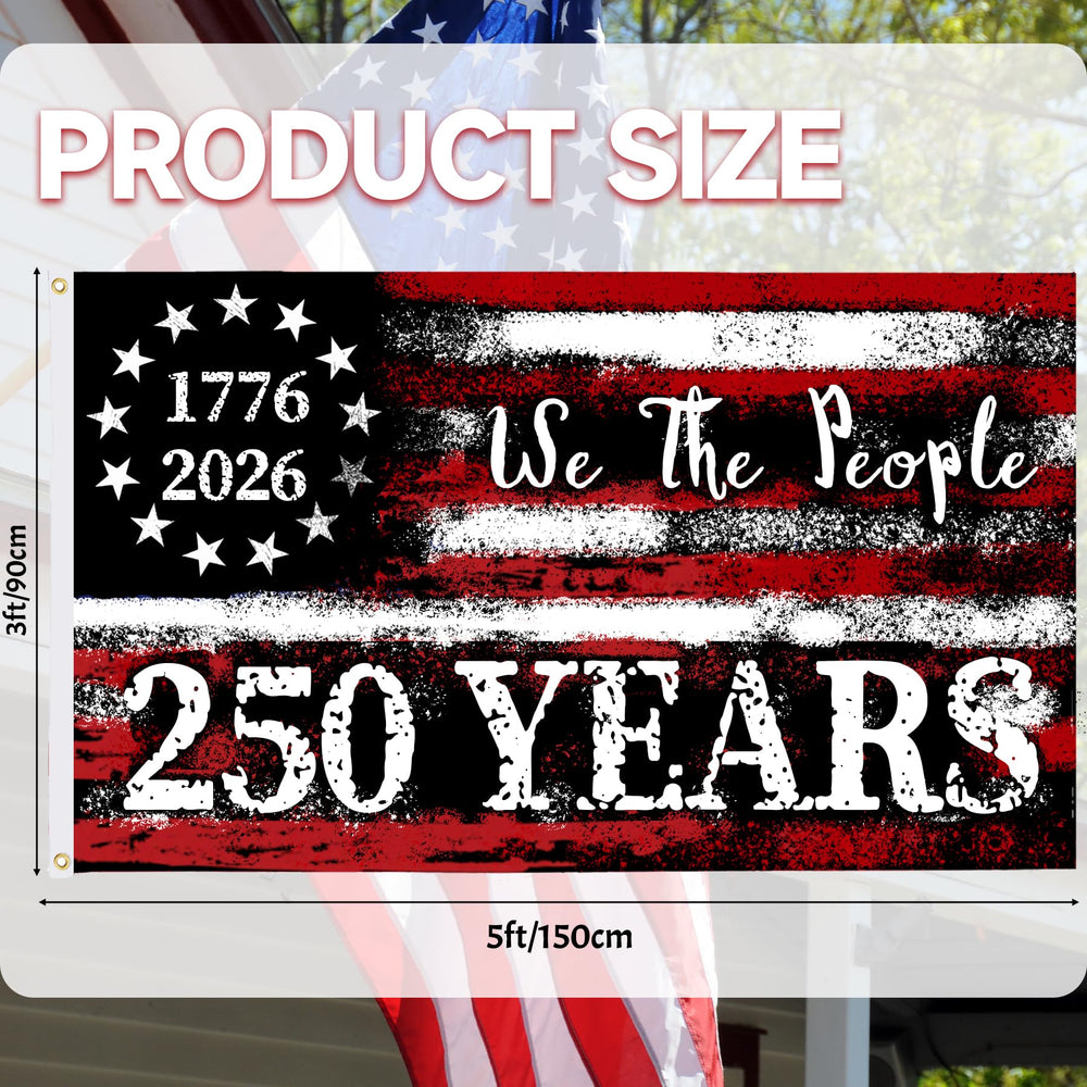 LJSCQF 250th Anniversary USA Flag displaying stars and stripes