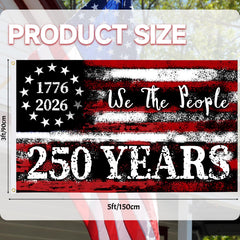 LJSCQF 250th Anniversary USA Flag displaying stars and stripes