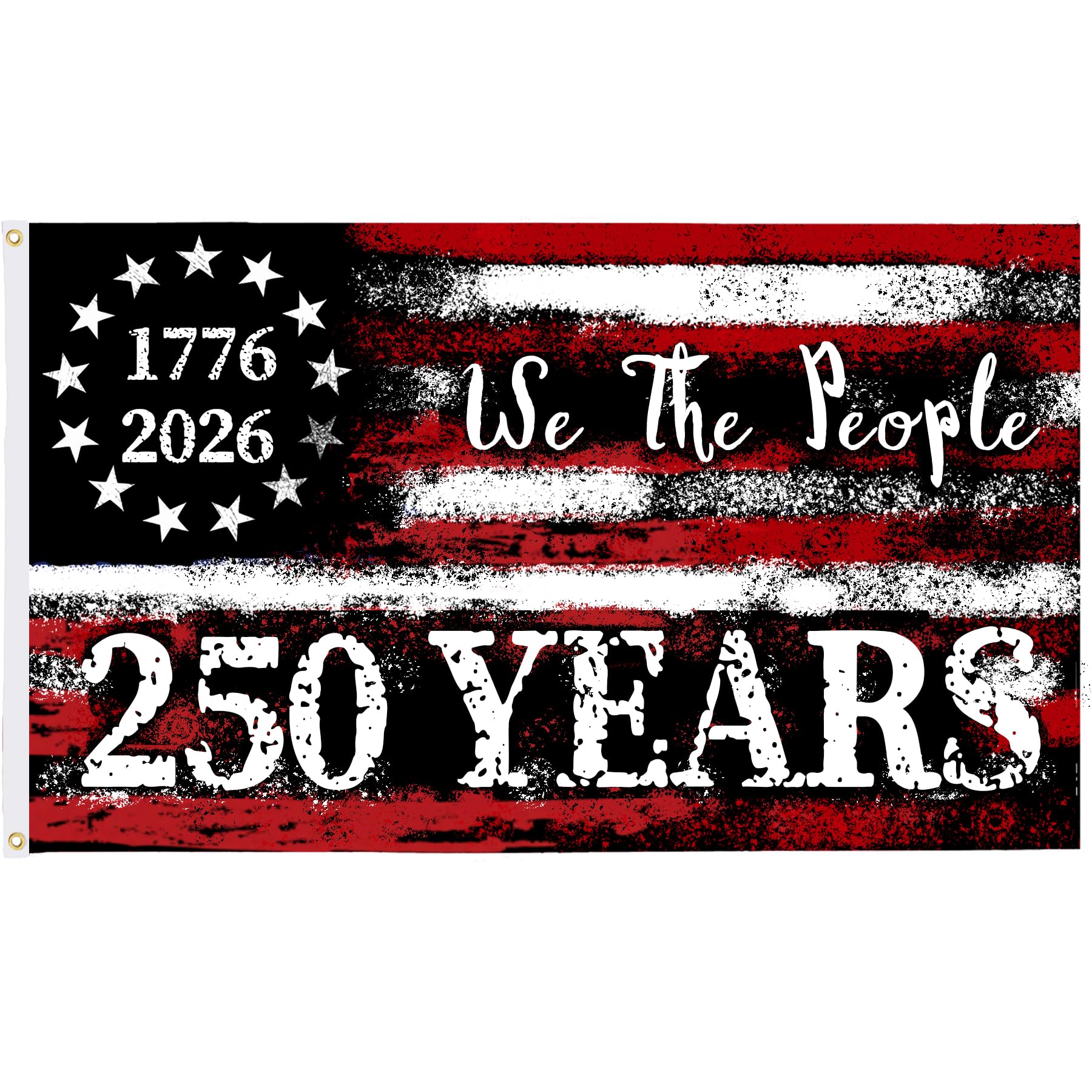 LJSCQF 250th Anniversary USA Flag front view with double-sided design