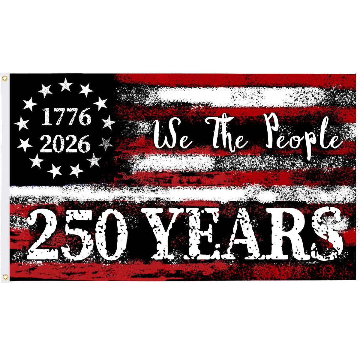 LJSCQF 250th Anniversary USA Flag front view with double-sided design