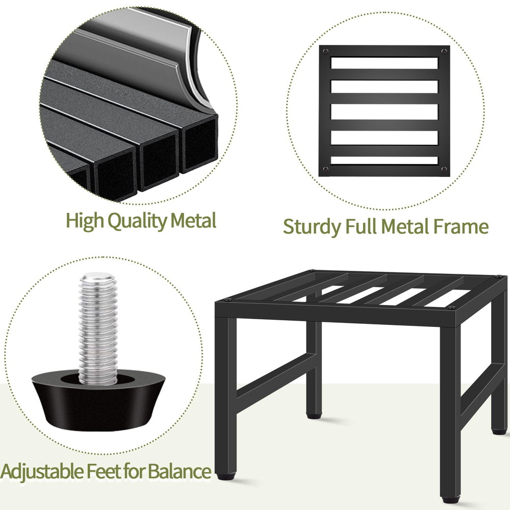 LLAXERGU plant stand black metal displaying flower pot