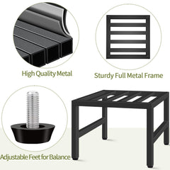 LLAXERGU plant stand black metal displaying flower pot