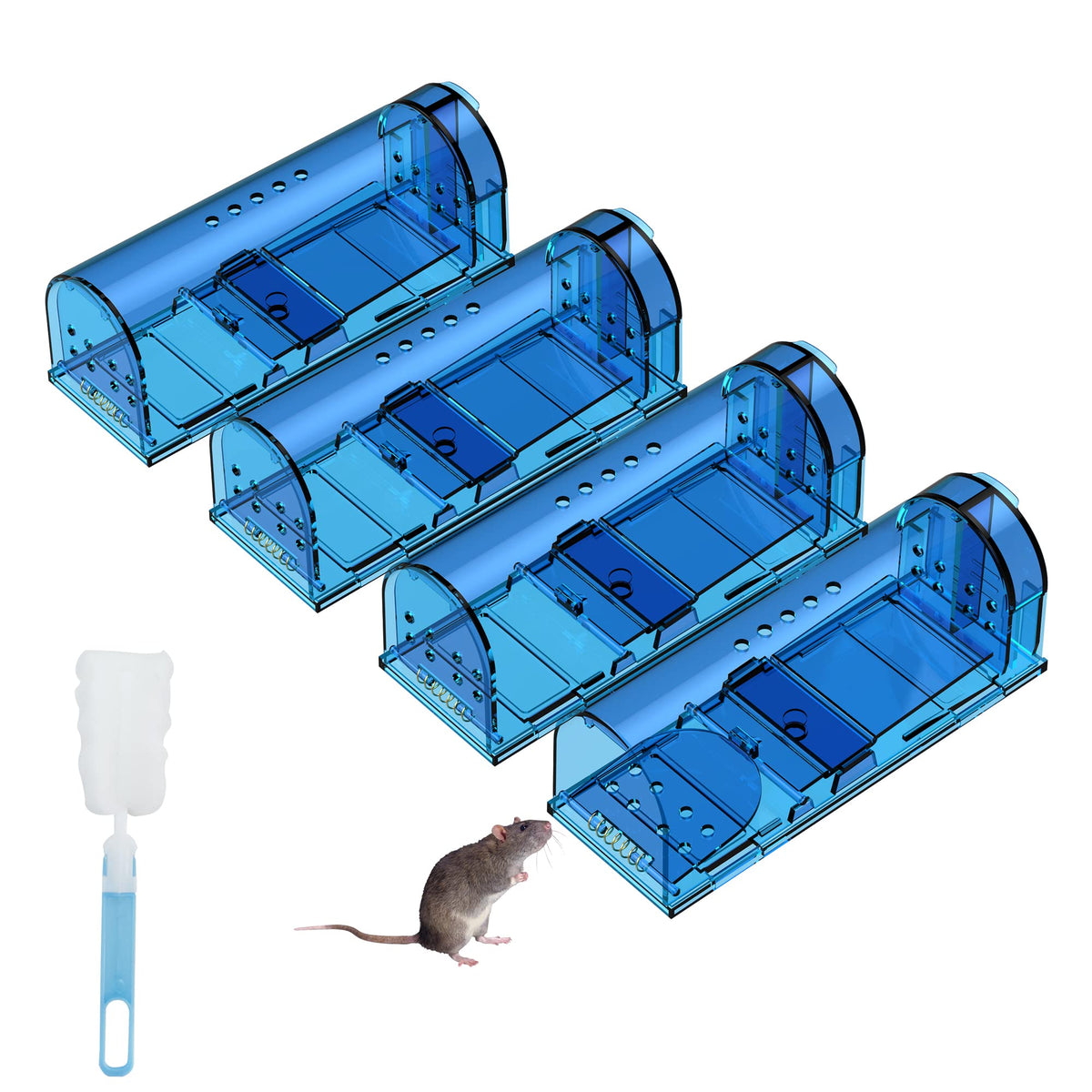 lllteri humane mouse trap blue front view