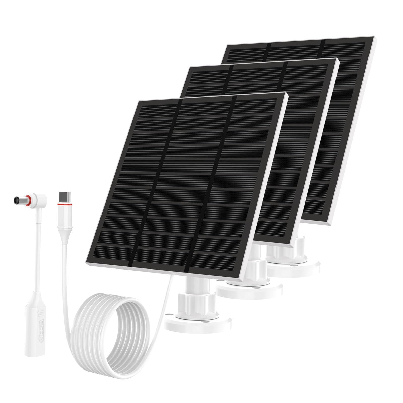 LMDTYN Solar Panel for Ring Camera front view with USB-C connector
