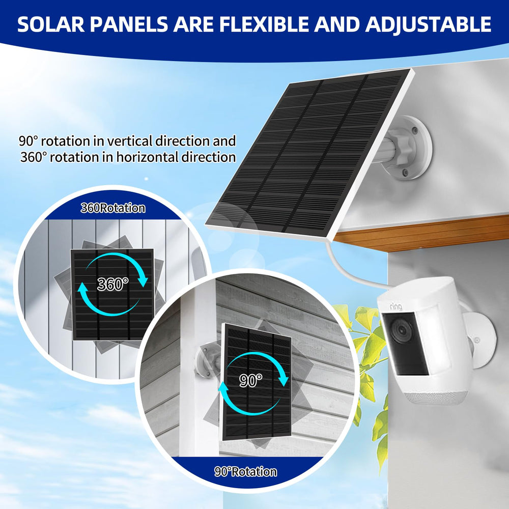 LMDTYN Solar Panel outdoor setup with Ring Camera