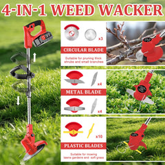 LMZTCYA Weed Wacker showing included fast charger