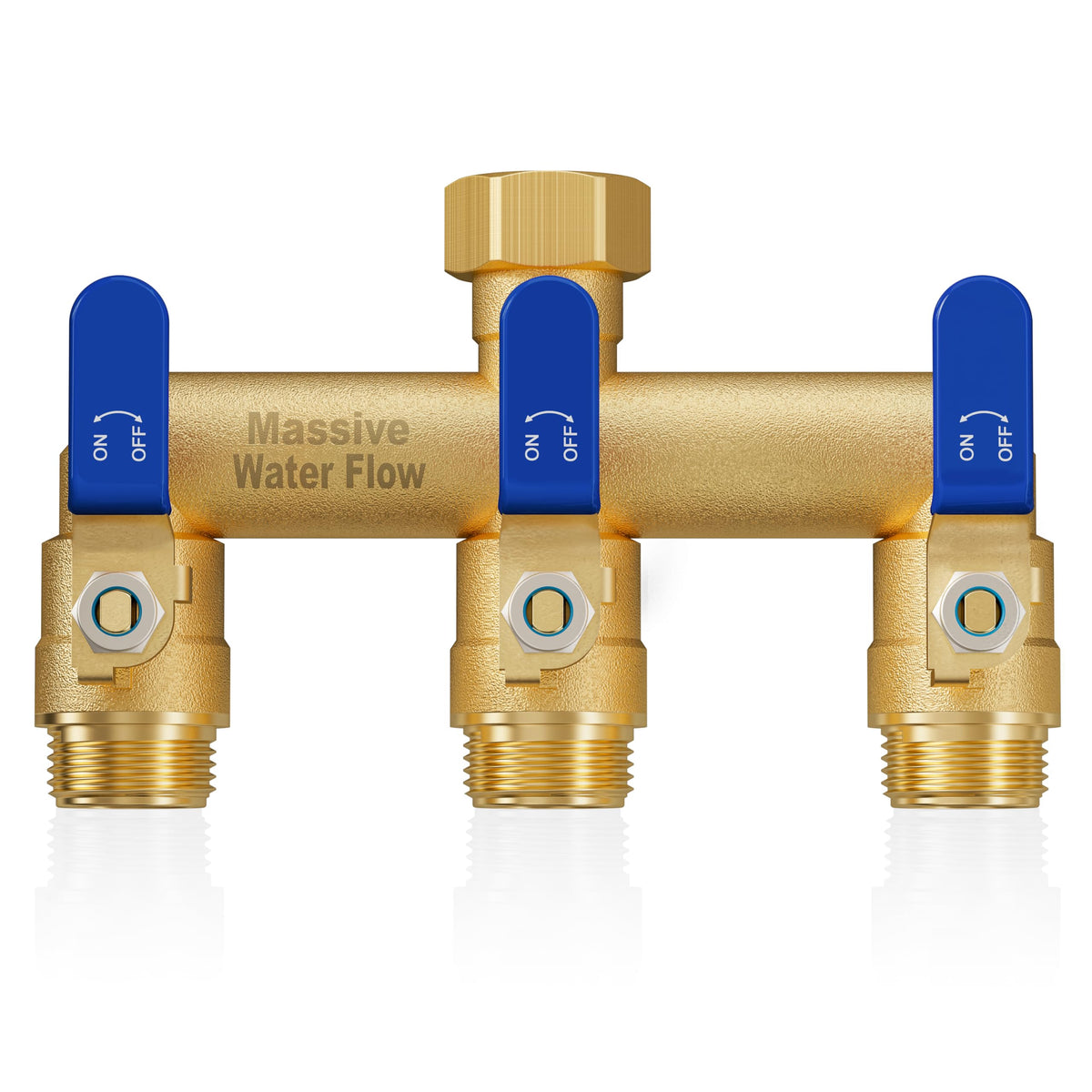 LNEZCDB 3 Way Hose Splitter blue model front view
