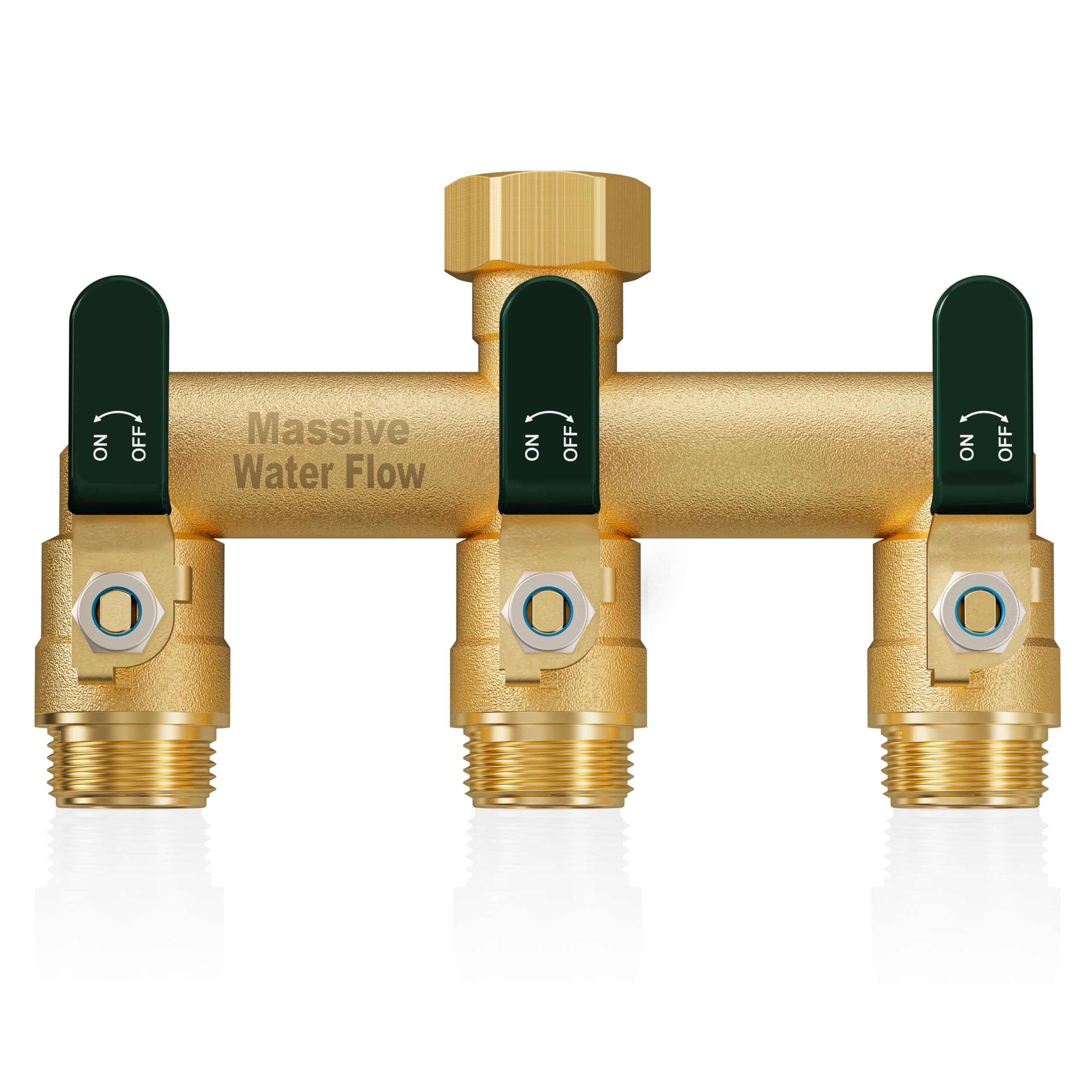 LNEZCDB 3 Way Hose Splitter front view in green