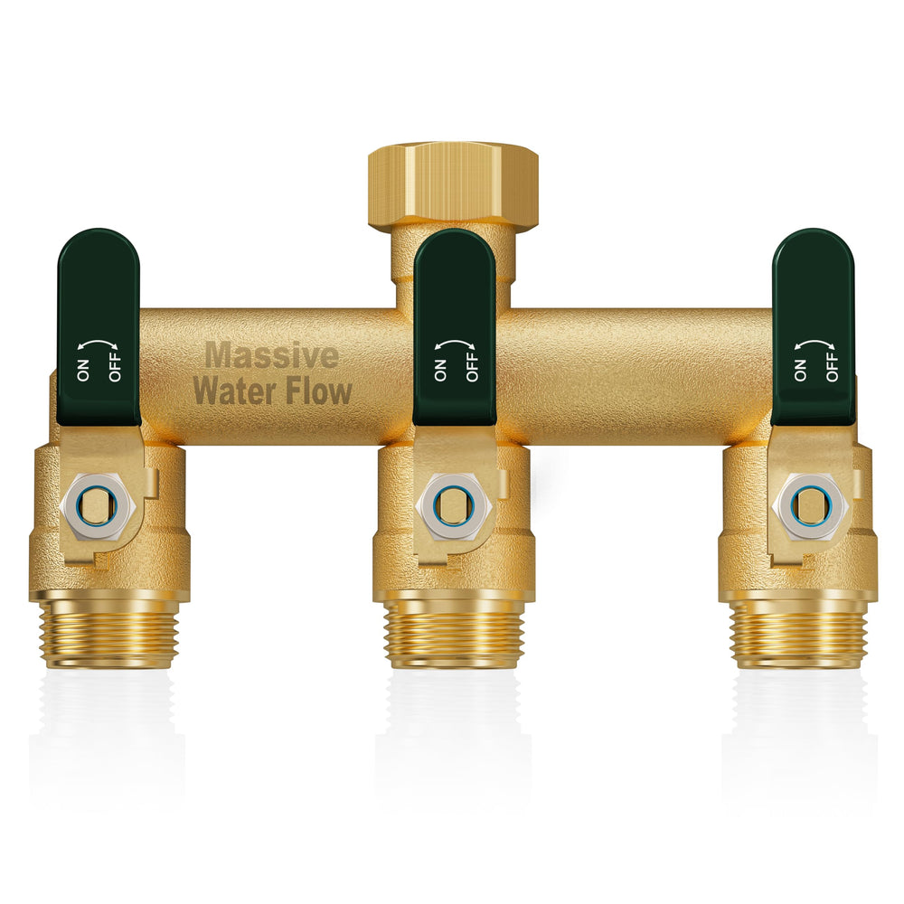 LNEZCDB 3 Way Hose Splitter front view in green