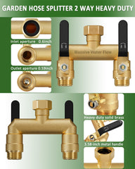 LNEZCDB hose splitter installed on a garden faucet