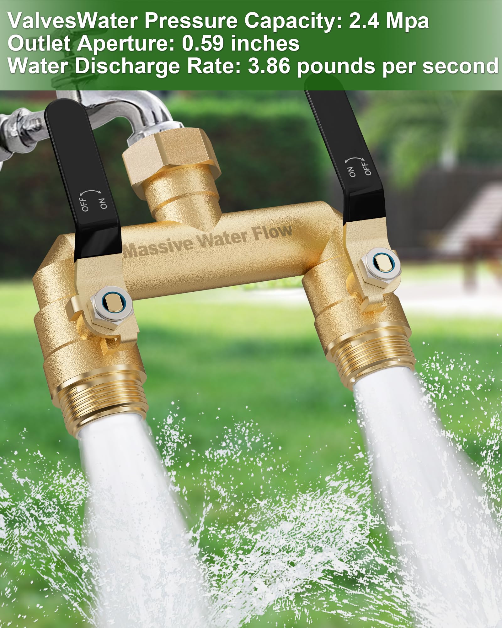 LNEZCDB hose splitter with two hoses connected