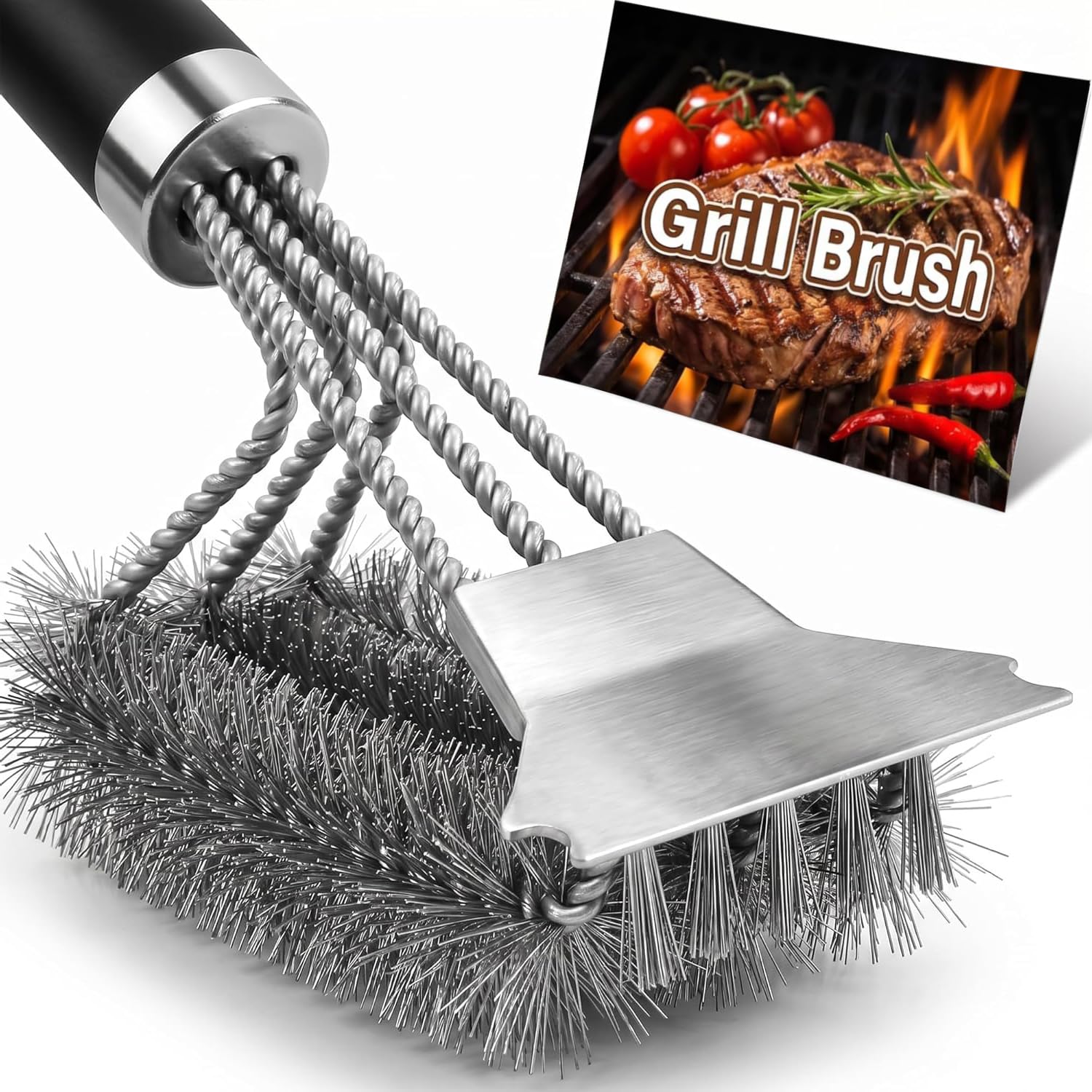 LNVUF Grill Brush 18 Inch with detachable handle
