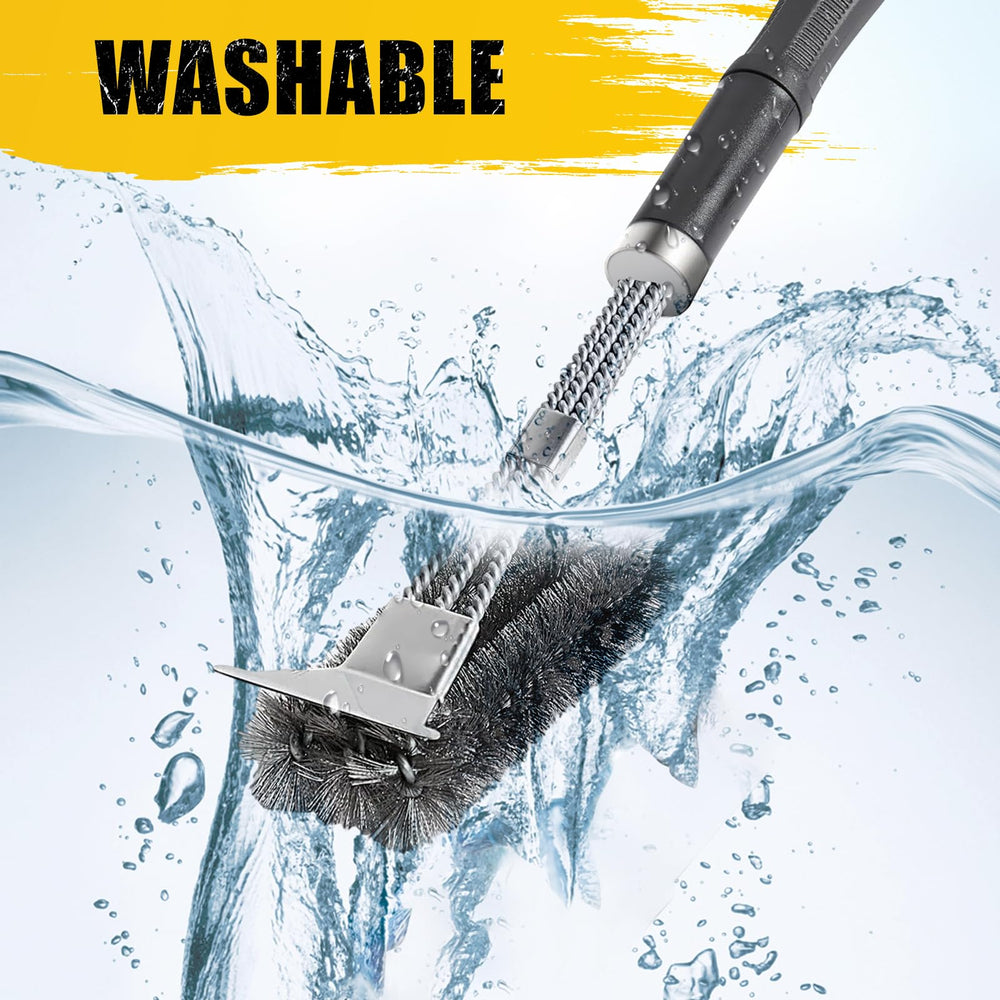 LNVUF Grill Brush cleaning a gas grill