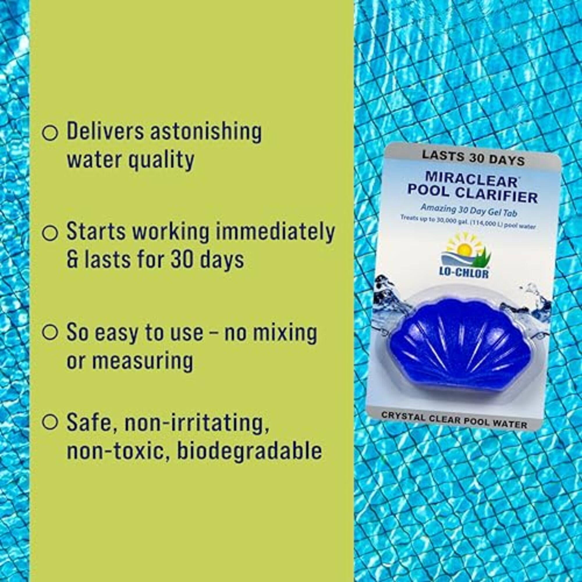 Lo-Chlor Pool Clarifier Gel Tab in a skimmer basket