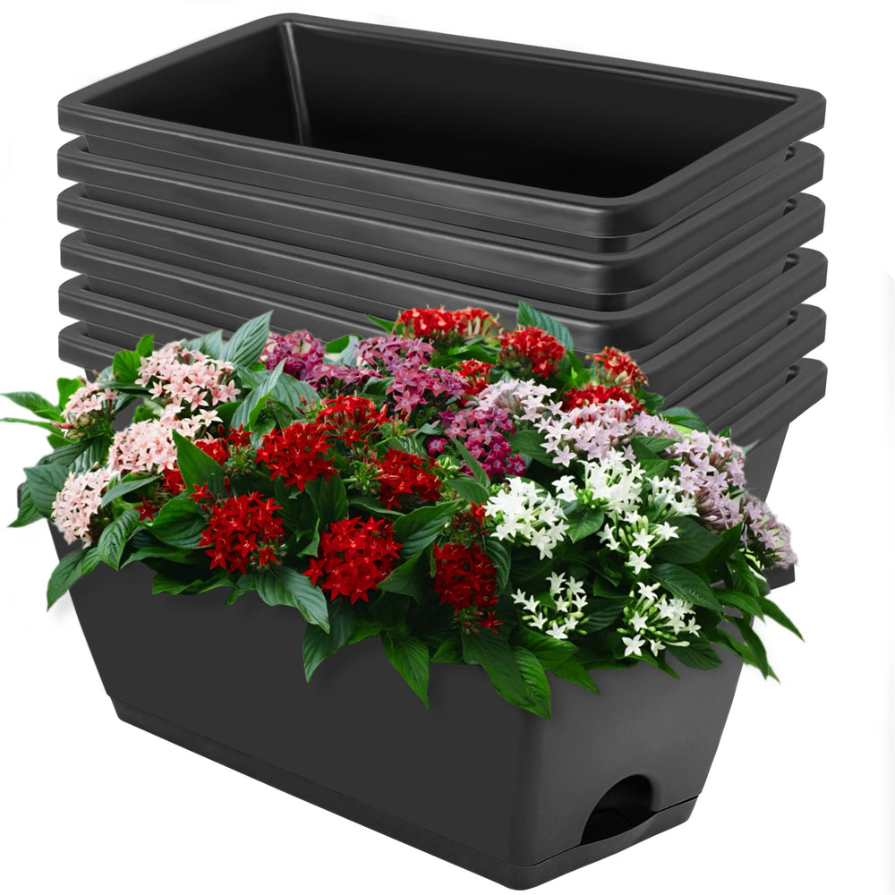 LOCONHA 7 Pack Window Box Planter dark grey front view