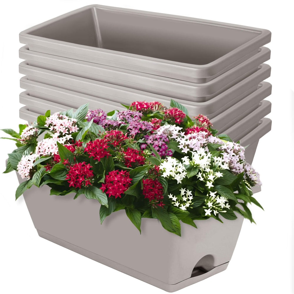 LOCONHA 7 Pack Window Box Planters in French Grey