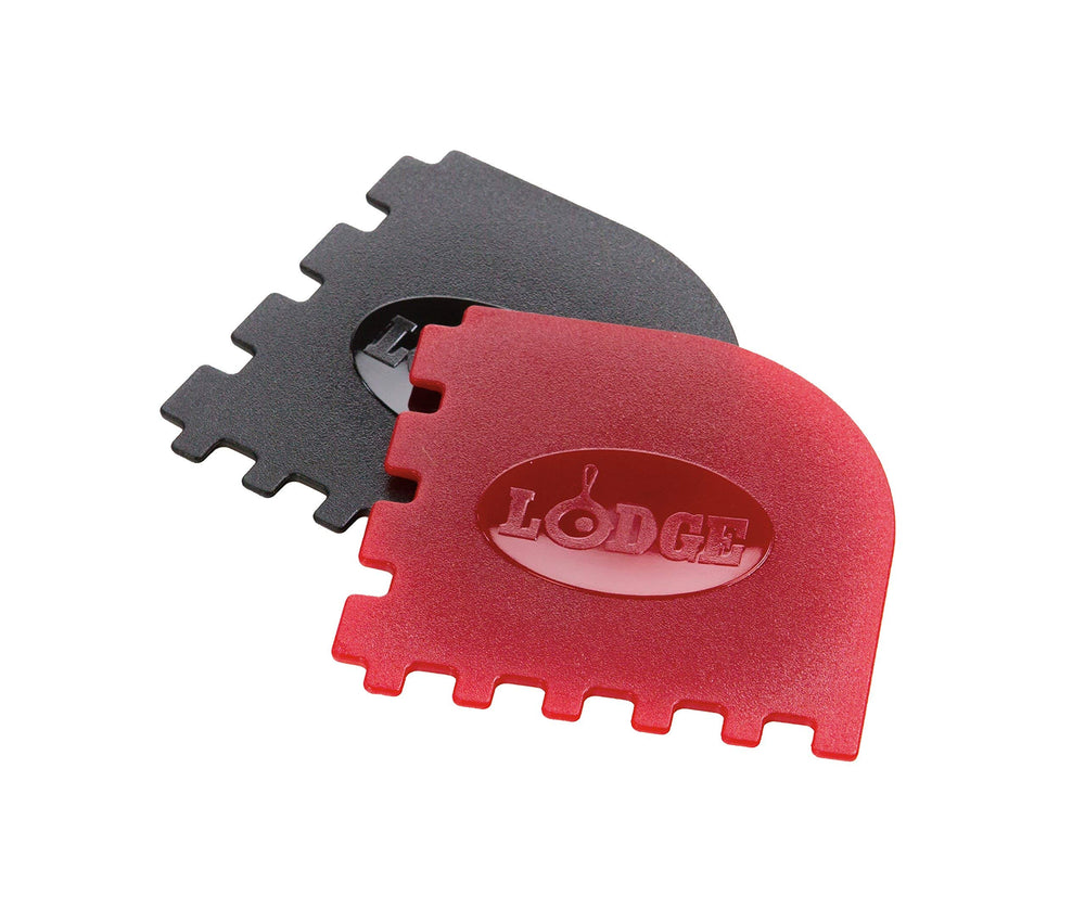 Lodge Grill Pan Scraper showing dual-sided teeth design