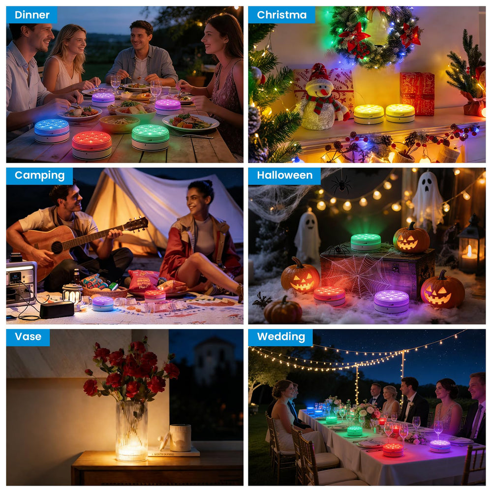 LOFTEK LED lights in a garden setting at night