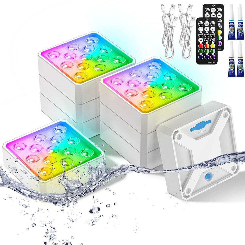 LOFTEK Submersible LED Pool Lights set of 8, white