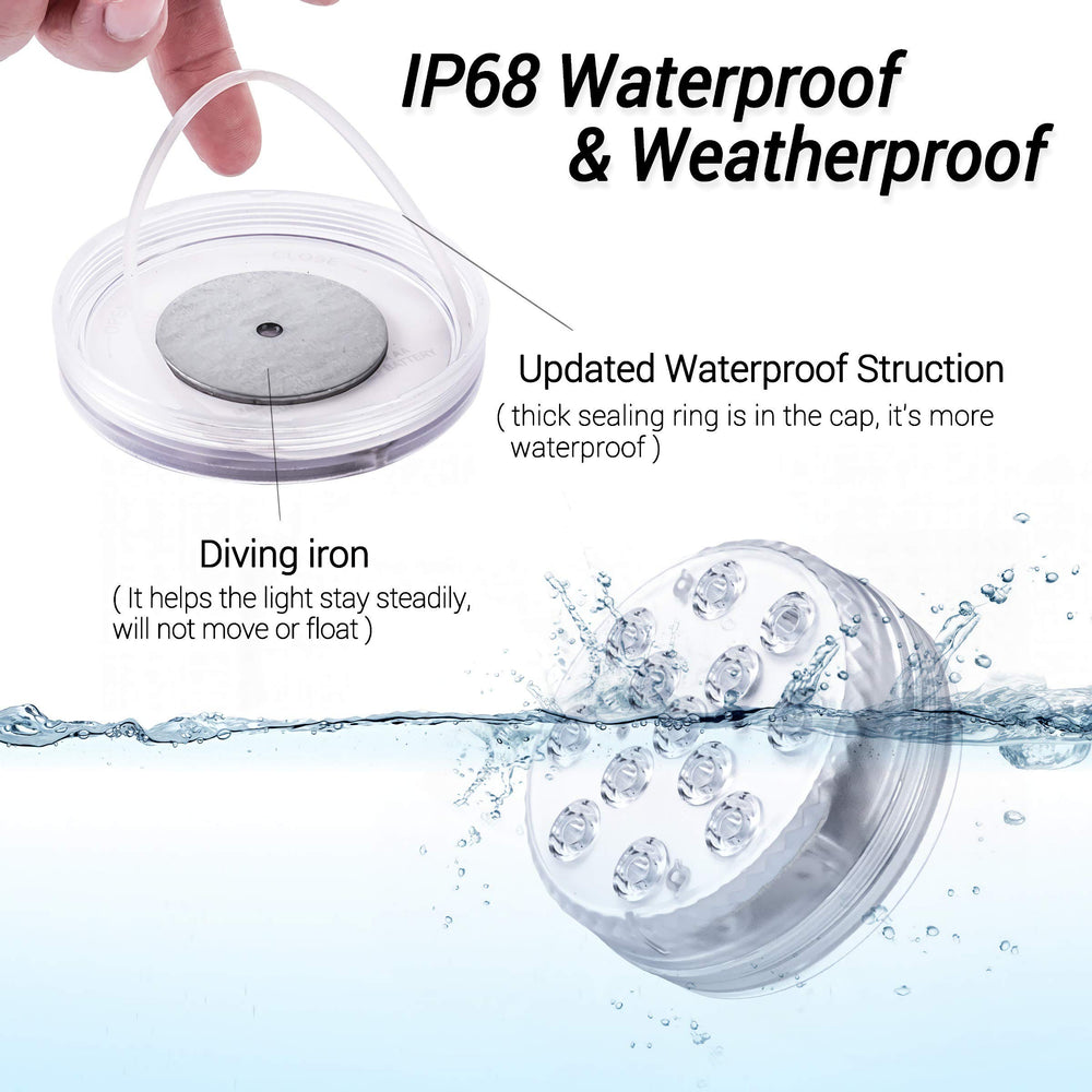LOFTEK Submersible LED Pool Lights with suction cups