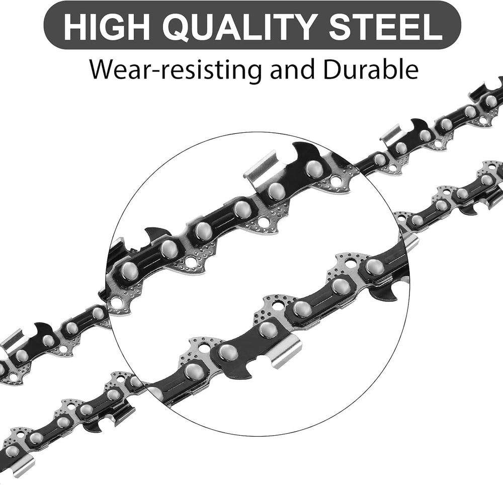 Loggers Art Gens 6-Inch Chainsaw Chain back view with specifications