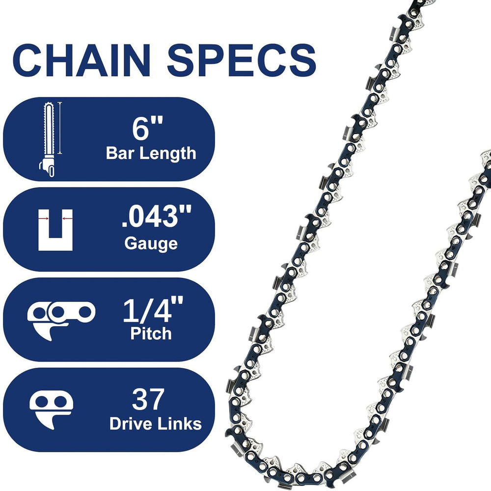 Loggers Art Gens 6-Inch Chainsaw Chain close-up of the chain