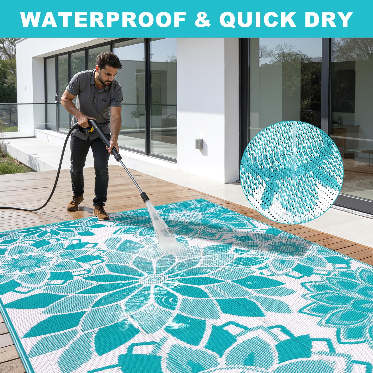 LOKHOM outdoor rug on beach setting