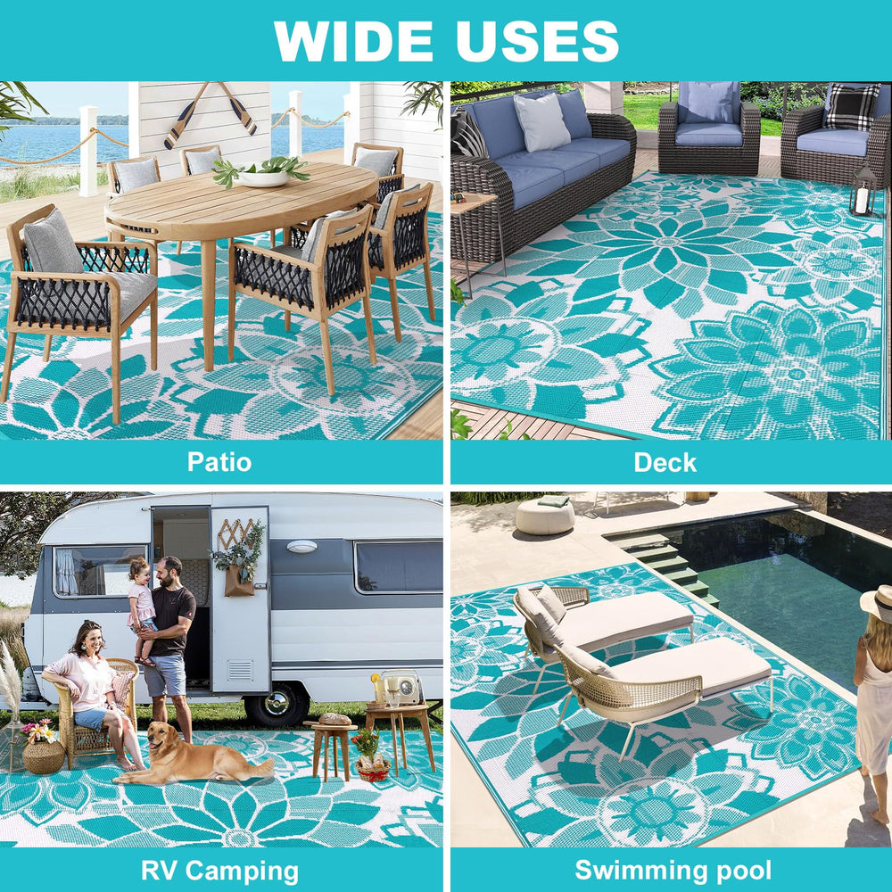LOKHOM Outdoor Rug with securing pegs