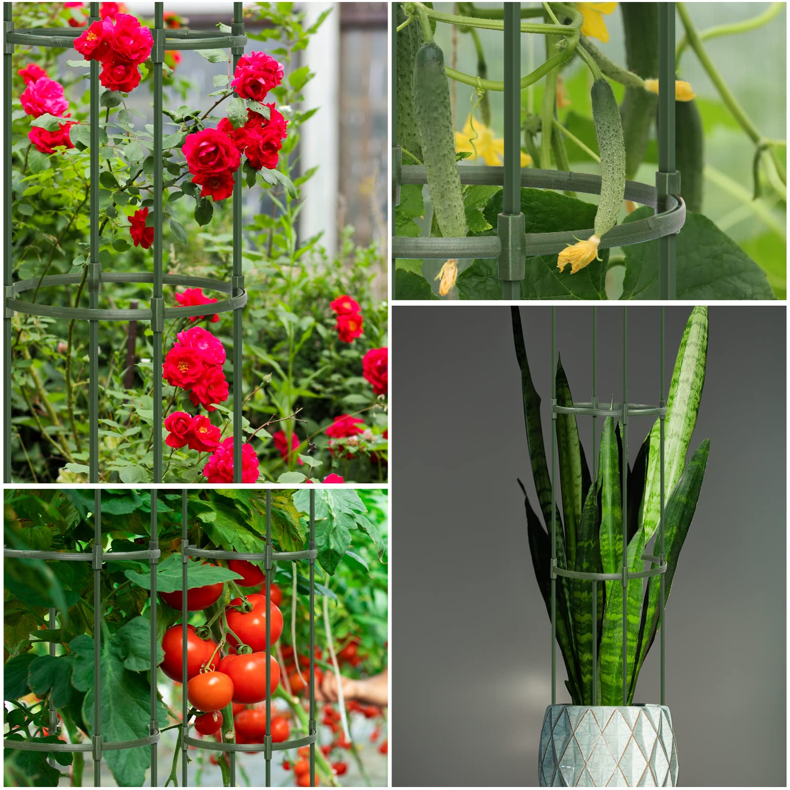 LOMNYIY tomato cage with detailed assembly instructions