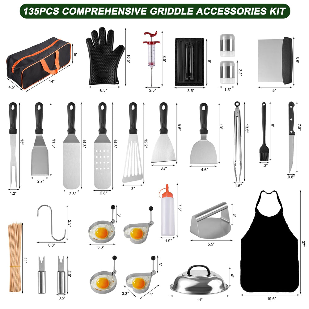 Long and short griddle spatulas from YJHOLE set
