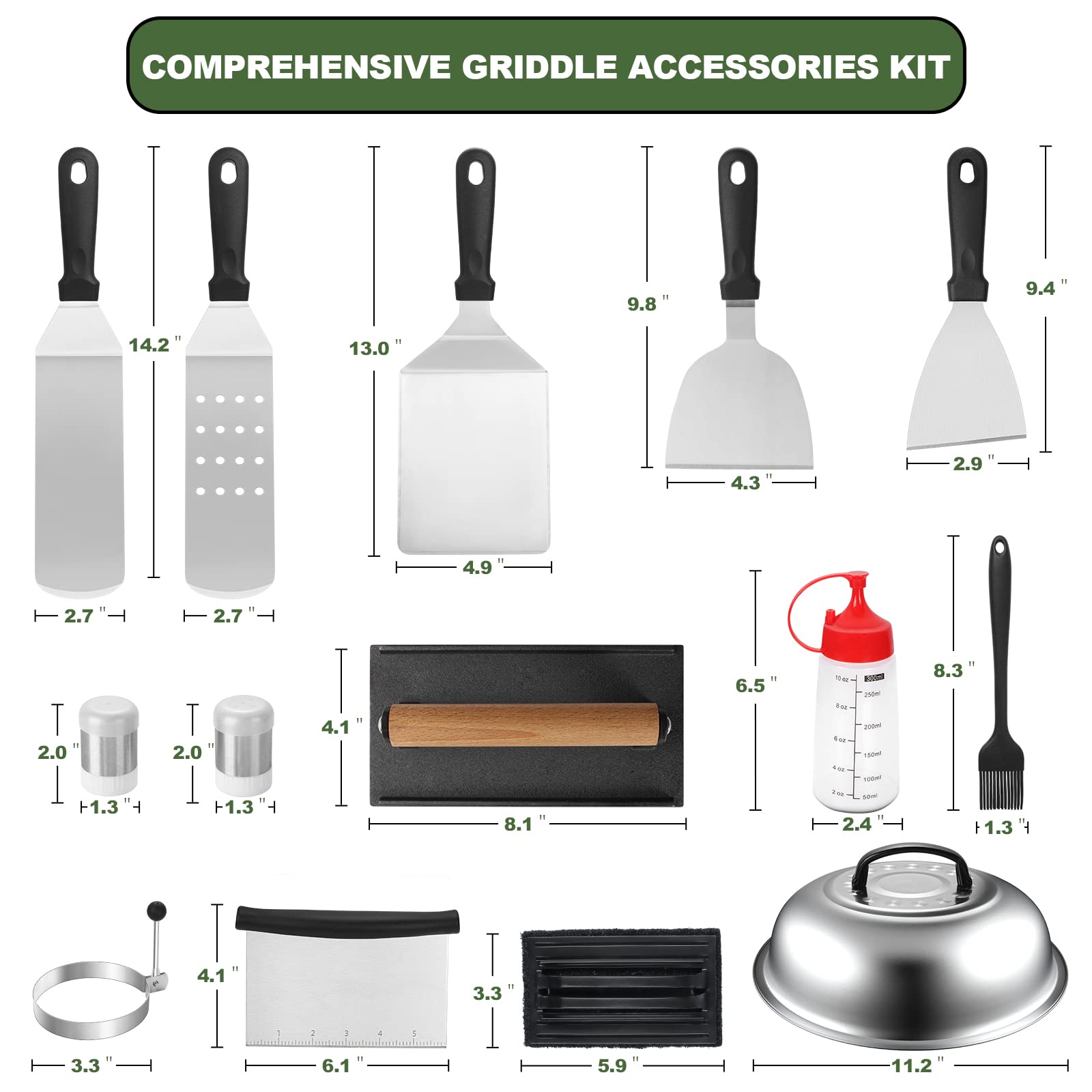 Long griddle spatula from EWFEN Griddle Accessories Kit