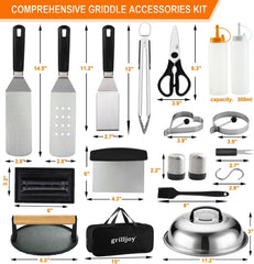 Long Teppanyaki Spatula from grilljoy Griddle Accessories Kit