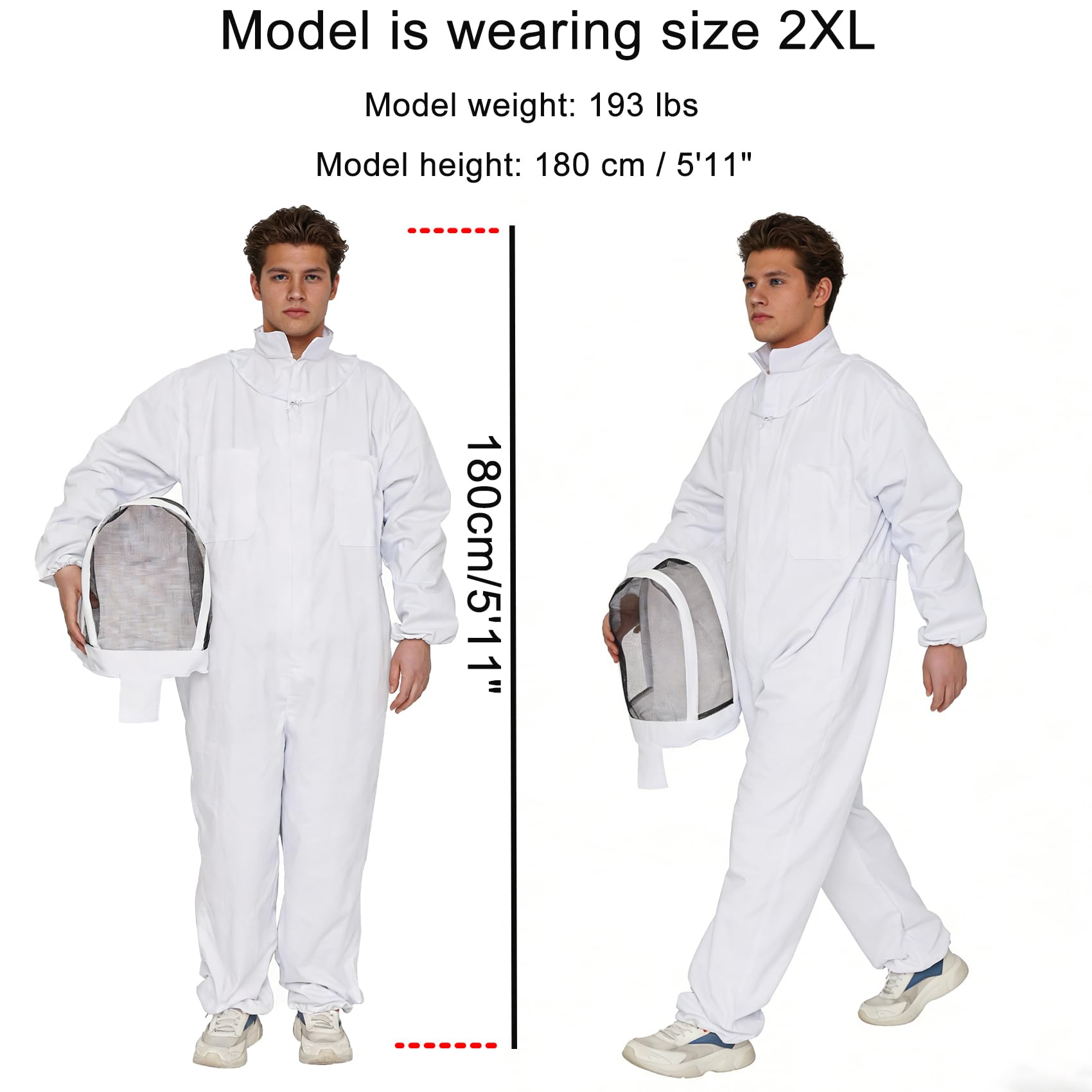 LONGADS Bee Suit XXL laid flat showing premium fabric texture