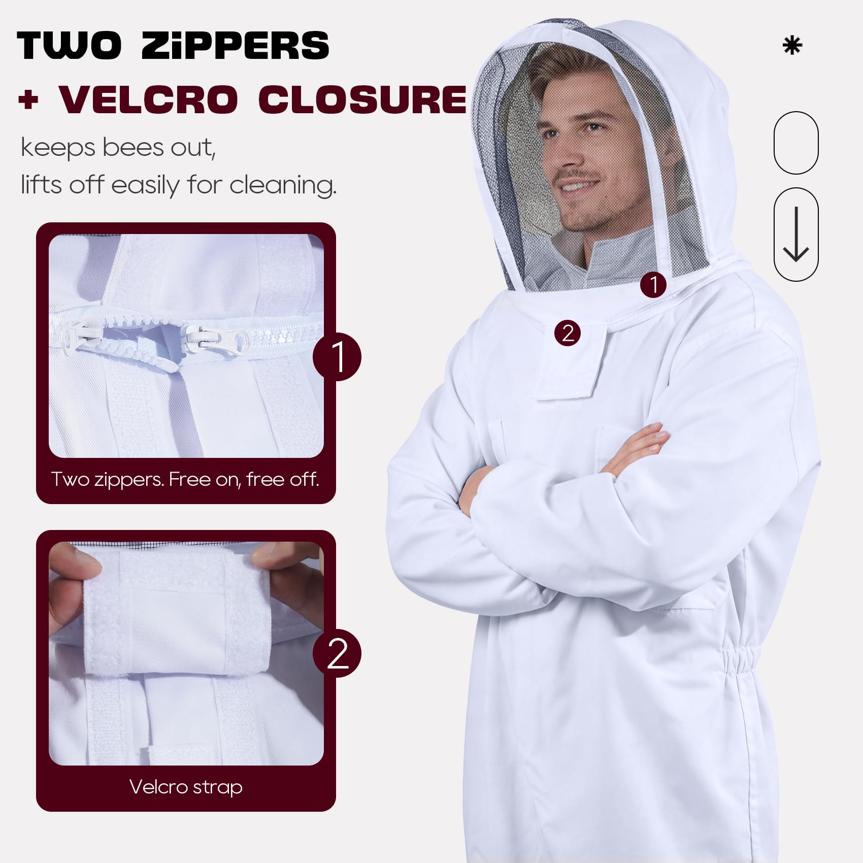 LONGADS Beekeeping Suit XL with ventilated fabric detail